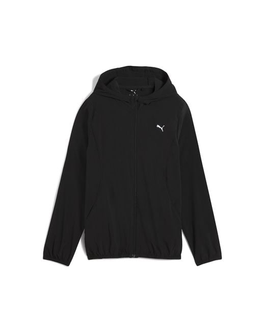 PUMA Black Run Velocity Hooded Zip-Up Running Jacket