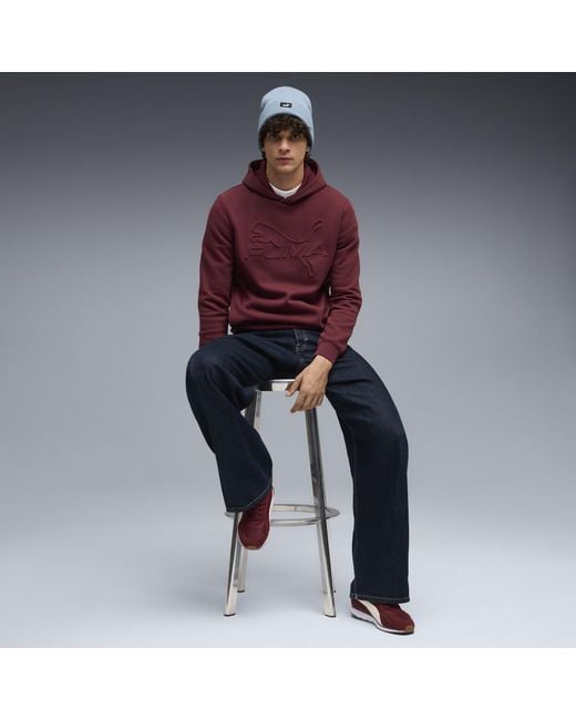 PUMA Red Elevated Essentials Hoodie for men