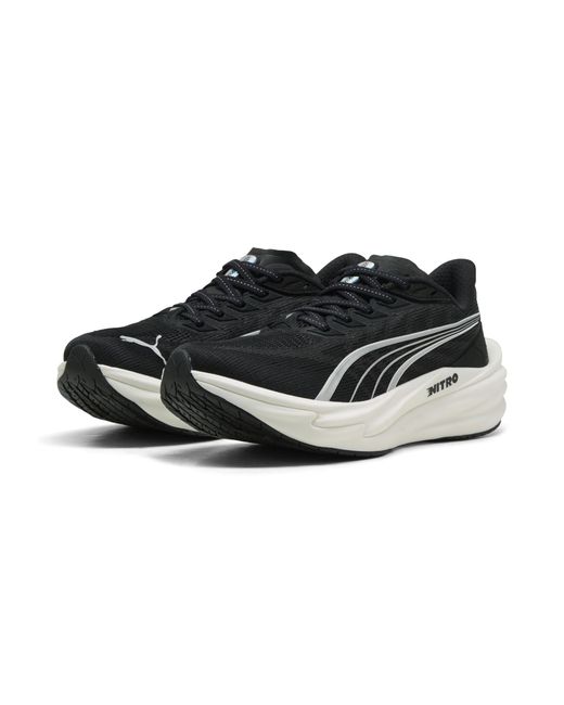 PUMA Black Deviate Nitroâ 4 Wide Road Running Shoes