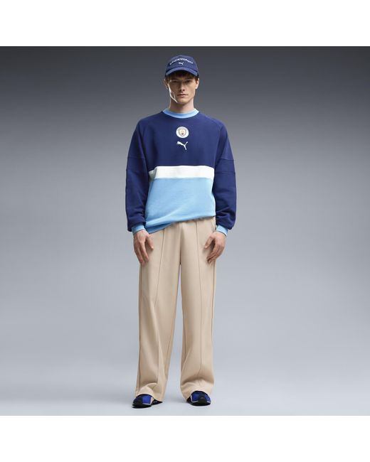 PUMA Blue Manchester City Ftblculture Relaxed Crew Sweatshirt for men