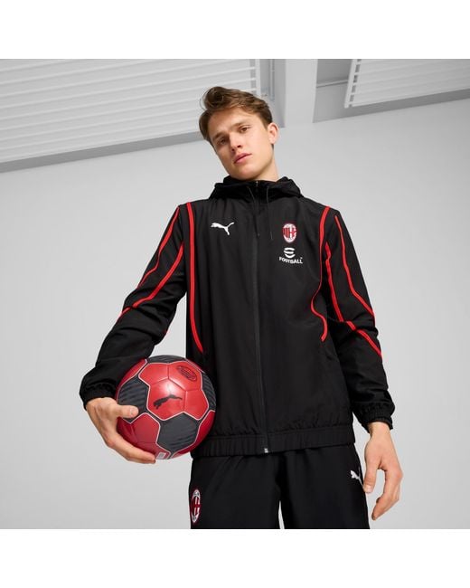 PUMA Brown Ac Milan Pre-match Woven Jacket for men