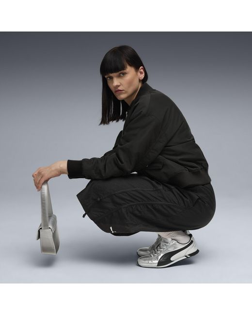 PUMA Black T7 Satin Bomber Jacket