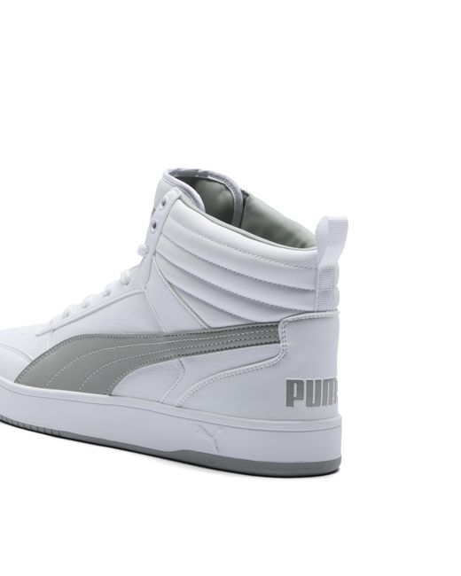 PUMA White Dribble Mid Top Sneakers for men