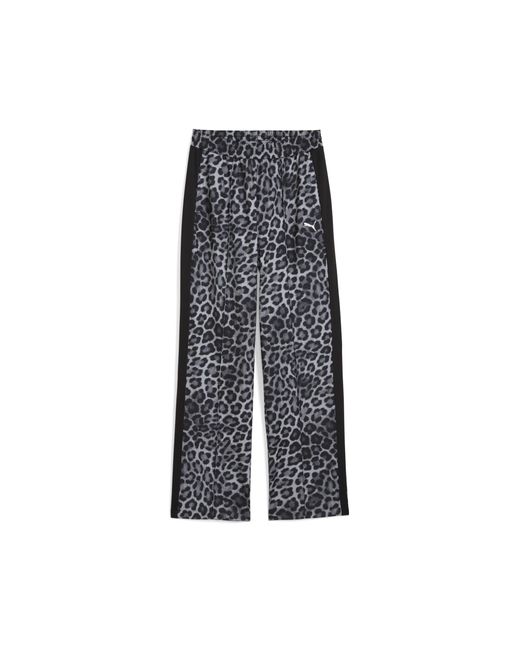 PUMA Gray T7 Leo Luxe All-Over Print Straight Pants