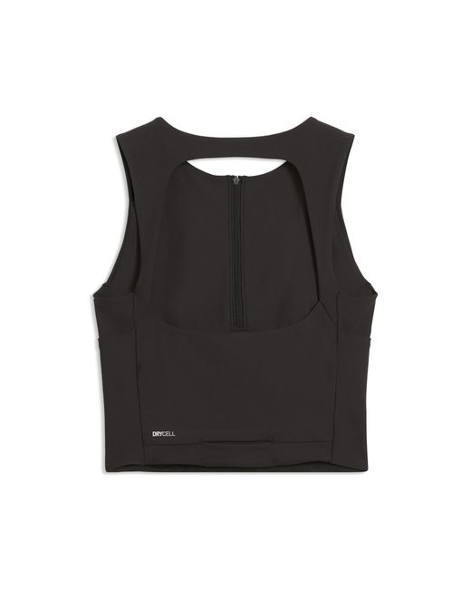 PUMA Black Lightstride Cropped Running Tank Top