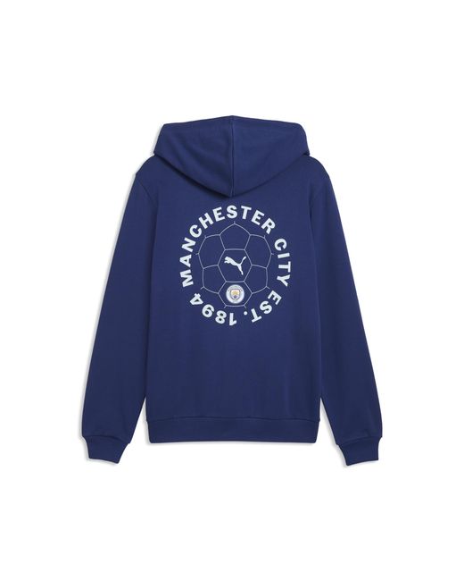 PUMA Blue Manchester City Ftblculture Hooded Jacket for men