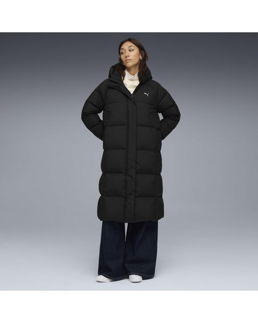 PUMA Black Daunen-Puffermantel Mit Kapuze Damen, Kleidung