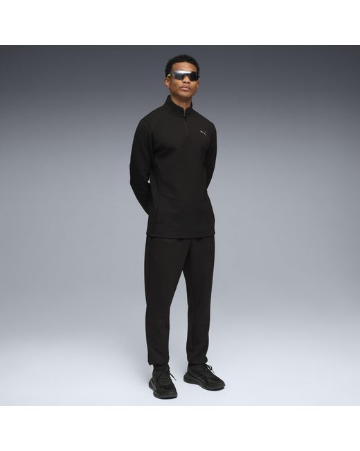 PUMA Black Cloudspun Quarter-Zip Training Top for men