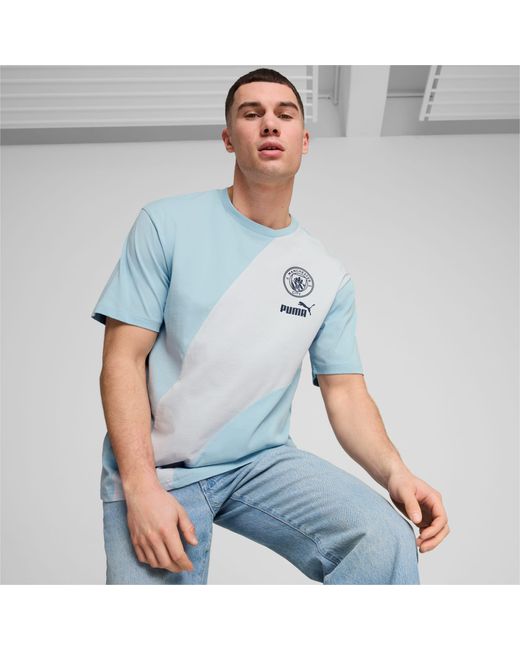 PUMA Blue Manchester City Ftblculture+ T-shirt for men