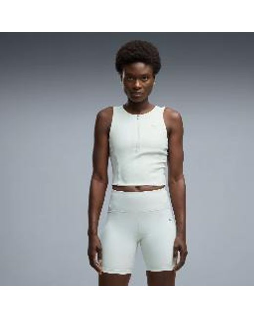 PUMA Blue Lightstride Cropped Running Tank Top