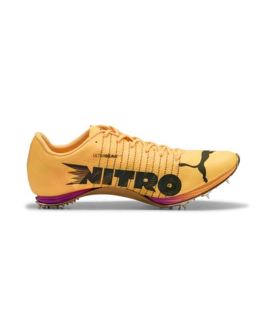 PUMA Orange Evospeed 400 Nitroâ Elite 2 Track & Field Sprinting Spikes Shoes