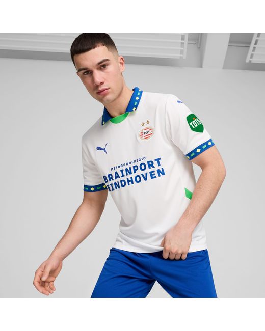 PUMA White Psv Eindhoven 24/25 Third Jersey /Cobalt Glaze for men