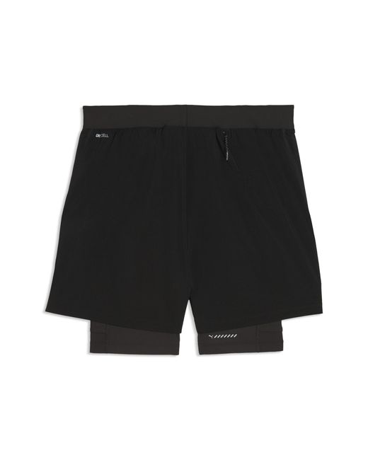 PUMA Black Dreamrun Drycell 5" Moisture Wicking 2-In-1 Running Shorts