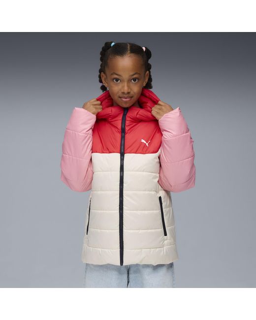 Chaqueta Acolchada Con Capucha Essentials Juvenil, Ropa, Blanco PUMA de color Red