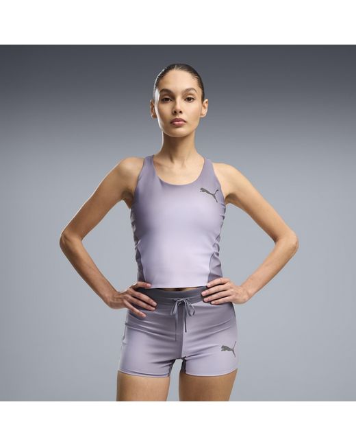PUMA Purple Lightspeed Printed Running Crop Top
