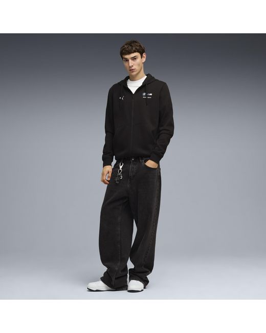 PUMA Black Bmw M Motorsport Essentials Fleece Track Jacket for men