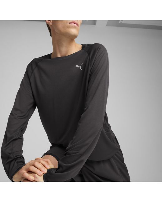 PUMA Black Velocity Long Sleeve Running Top for men
