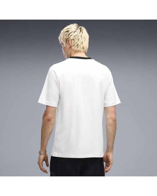 PUMA White Sport Relaxed Colourblocked T-Shirt for men