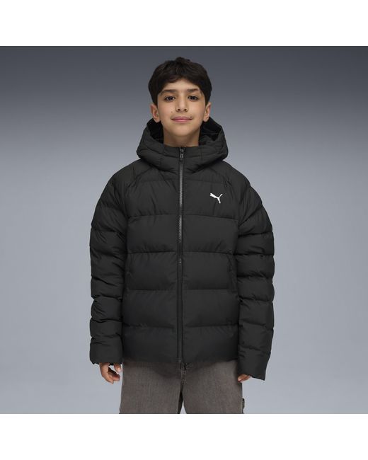 Chaqueta Acolchada Con Capucha Juvenil, Ropa, Negro PUMA de color Black