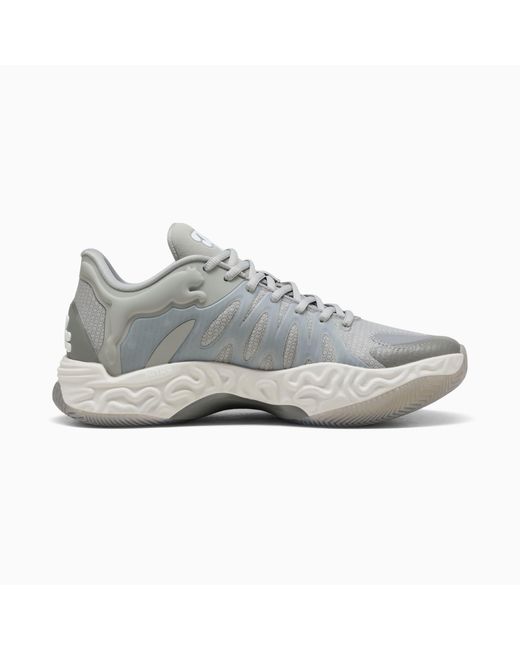 PUMA Gray Hali 1 Smoke Basketball Shoes, Echo/Feather for men