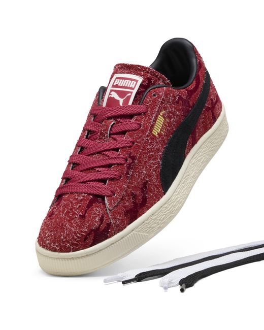 PUMA Red Suede Flock Sneakers for men