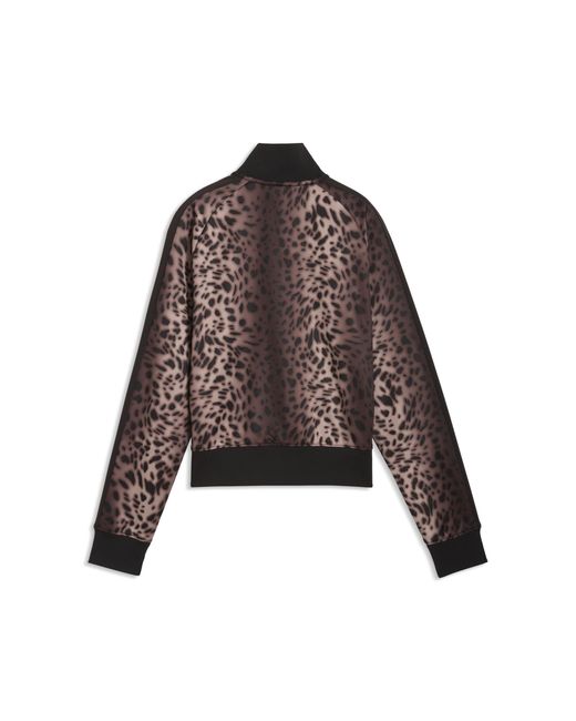 PUMA Black Leopard Luxe T7 Track Jacket