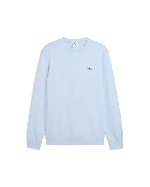 PUMA Gray Wardrobe Essentials Suede Crew for men