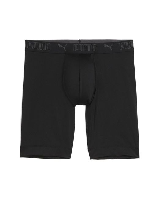 Bóxer Largo Sport De Microfibra Para Hombre (Paquete De 2) Ropa, Negro PUMA de hombre de color Black