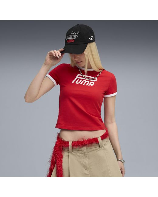 PUMA Red Future..Archive Graphic Slim T-Shirt Damen, Kleidung
