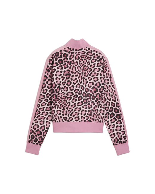 Chaqueta De Chándal Corta Con Estampado Integral T7 Leo Luxe Para Mujer, Ropa, Poised Rosa/Ruby Shimmer PUMA de color Pink