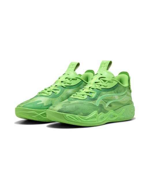 PUMA Green Mb.04 Lo Team Basketballschuhe Schuhe, Glare/Fizzy Light