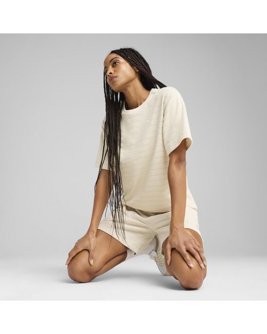 T-shirt Structuré Décontracté Ess Elevated PUMA en coloris Natural