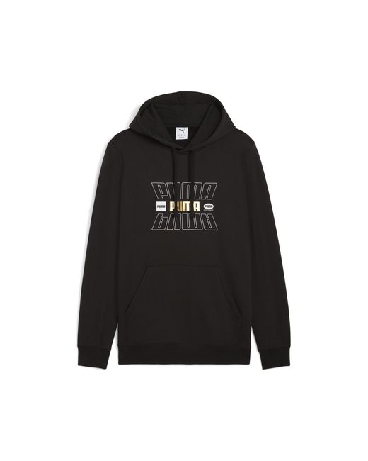 PUMA Black Ess Logo Lab Holiday Hoodie for men