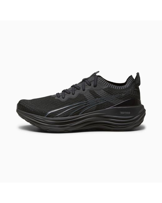 PUMA Black Foreverrun Nitro Knit Running Shoes for men