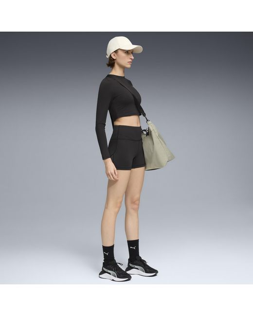 Camiseta Crop De Manga Larga Shape Para Mujer PUMA de color Black