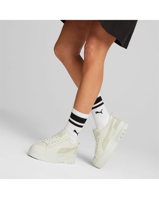 PUMA Mayze Blank Canvas Sneakers Schuhe in Weiß | Lyst CH