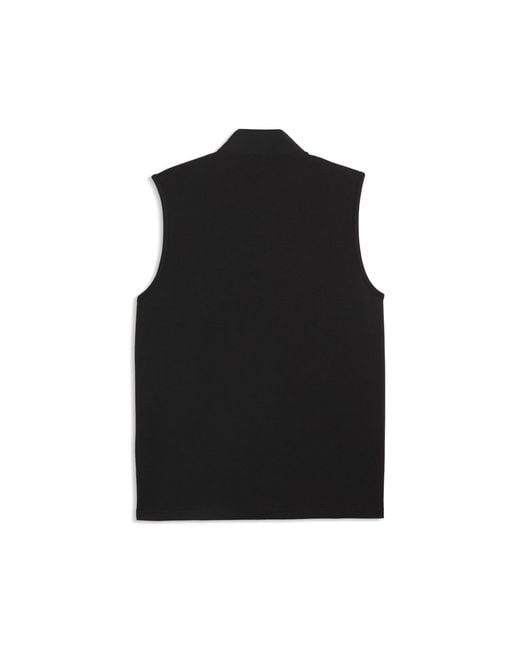 PUMA Black Cloudspun Fleece Hybrid Golf Vest for men