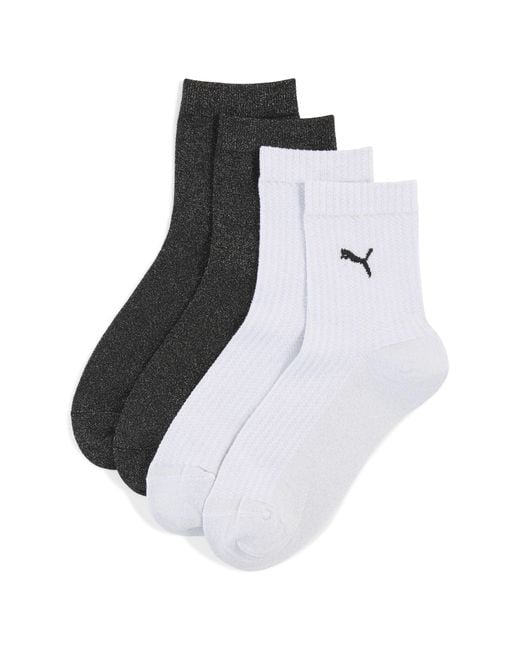 Calze Corte Da Donna (Confezione Da 2) Abbigliamento, Bianco/Nero di PUMA in Black