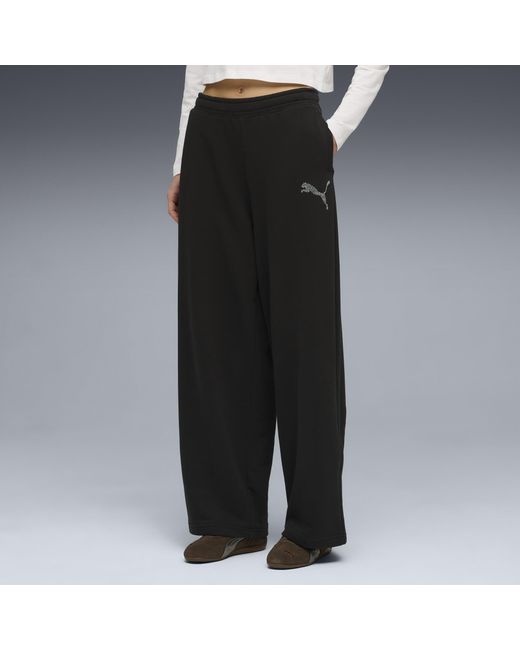 PUMA Black Essentials Graphics Bedazzled Slouchy Pants
