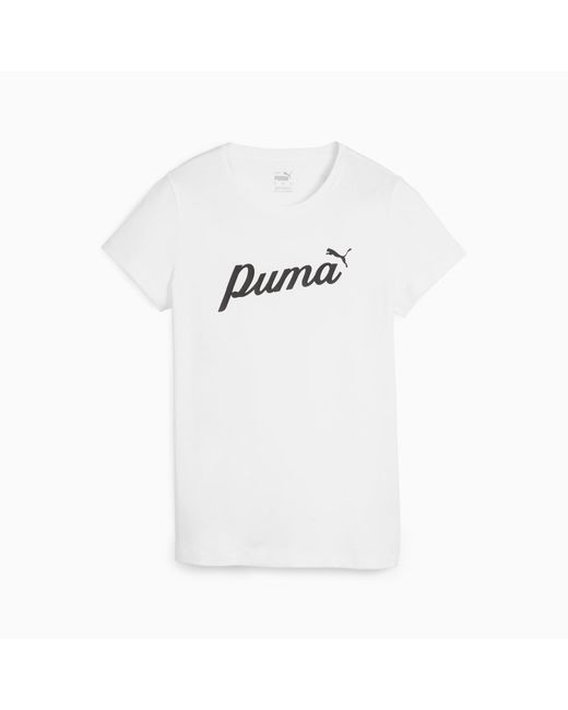 PUMA Ess+ Script T-shirt in het Gray