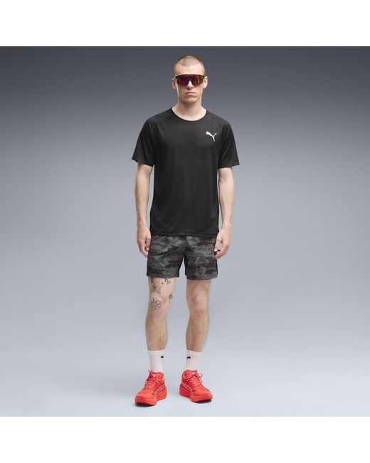 PUMA Gray Brightstride Dreamrun Printed Running 5" Shorts for men