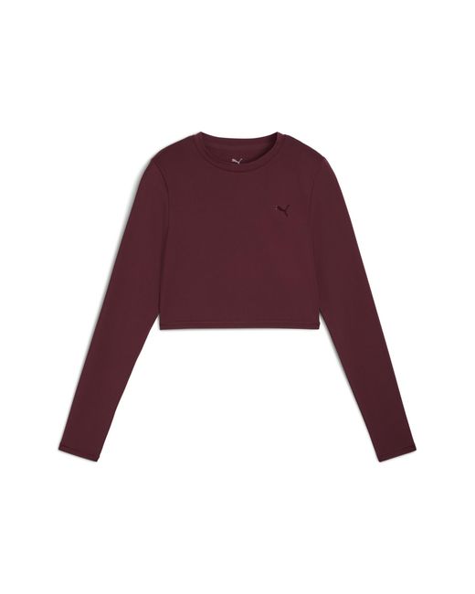Camiseta Crop De Manga Larga Shape Para Mujer PUMA de color Red