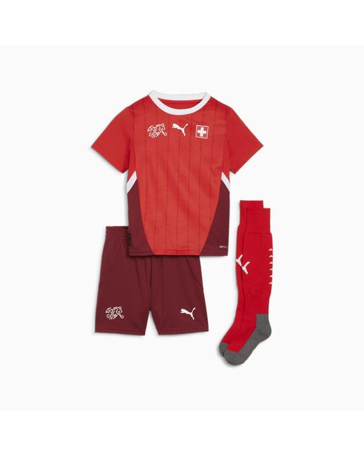 PUMA Red Schweiz 2024 Fußball Heimtrikot Minikit Kinder
