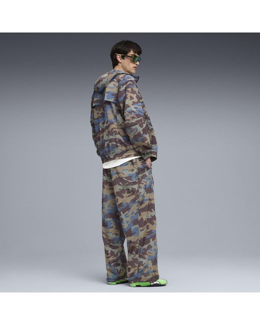 PUMA Gray Clrt All-Over Print Ripstop Jacket