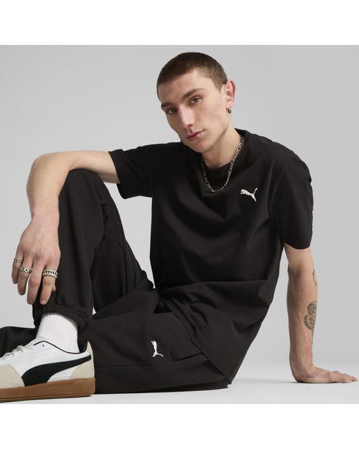 PUMA Black Wardrobe Essentials Relaxed Sweatpants for men