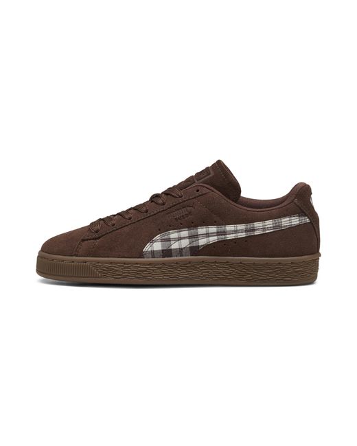 PUMA Brown Suede Patch Sneakers