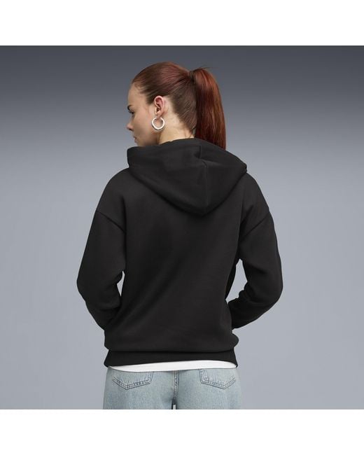PUMA Black Essentials Fleece Relaxed Hoodie