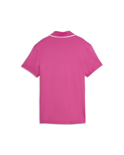 PUMA Pink Cloudspun Bridges Short Sleeve Golf Polo