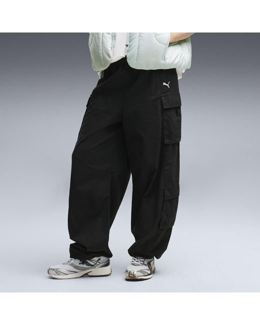 PUMA Black Essentials Relaxed Cargo Pants