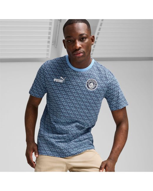 PUMA Manchester City Ftblculture T-shirt Met All-over-print in het Blue voor heren